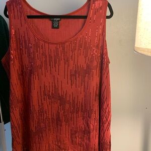Lane Bryant Red Sequin Tank Top